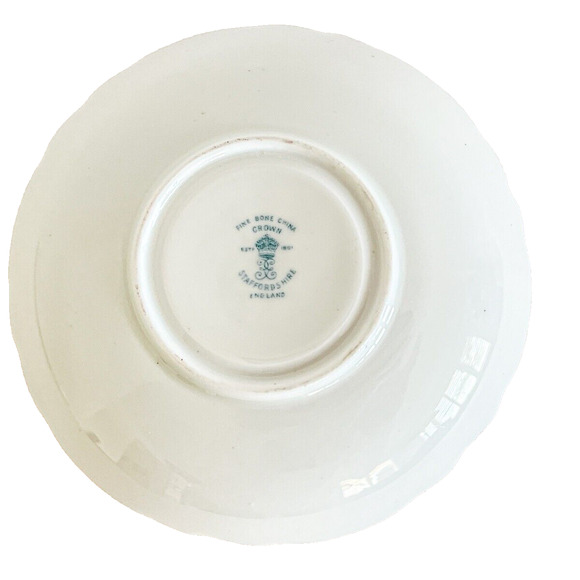 Crown Staffordshire Saucer Cobalt Blue Gold Floral Gilded Bone China England - Picture 6 of 8